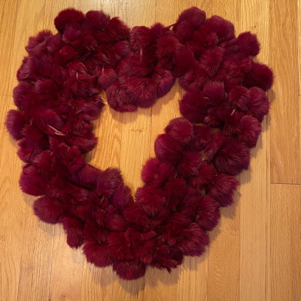 Chic Red Pom-Pom Scarf